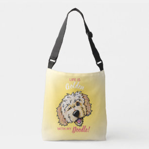 Bolso Cruzado La vida de KiniArt es DOODLE dorada