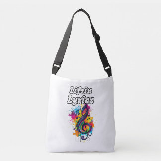 Bolso Cruzado "La vida en letras" diseño de tipografía de notas