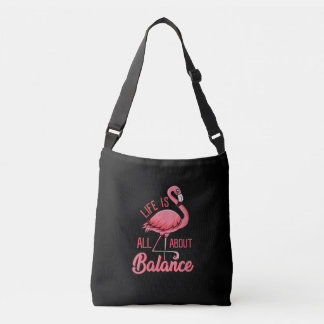 Bolso Cruzado La Vida Se Trata De Equilibrio Gracioso Flamingo