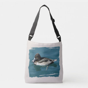 Bolso Cruzado Lago Bird Black White Duck Photo Nature Vida silve