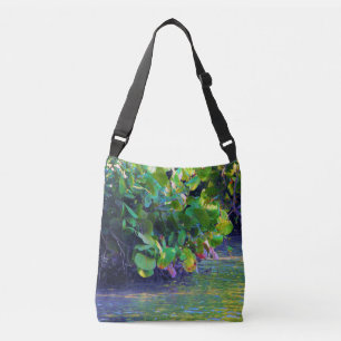 Bolso Cruzado Laguna de manglares con uvas marinas