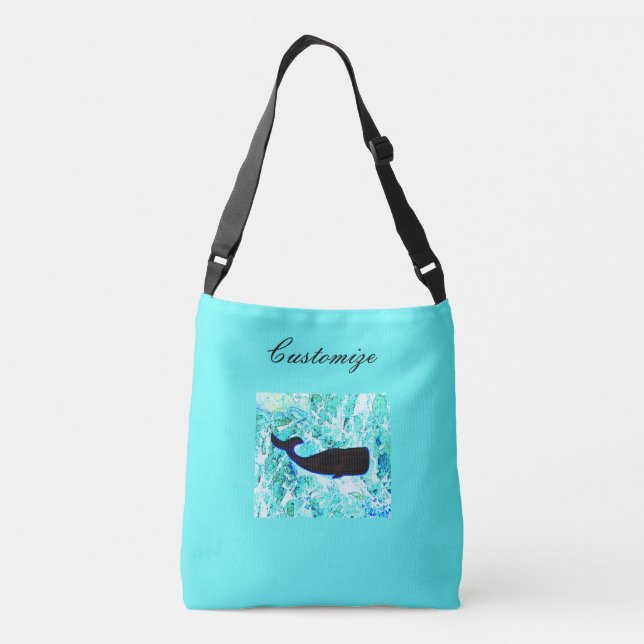 Bolso Cruzado las ballenas de esperma diseñan el azul (Reverso)