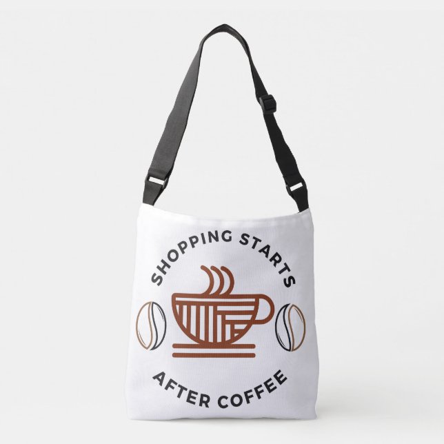 Bolso Cruzado Las compras empiezan después del café (Anverso)