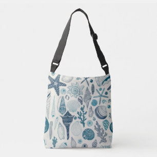Bolso Cruzado Las conchas de mar sobre blanco roto