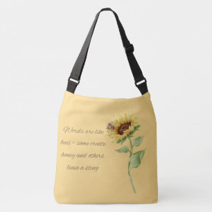 Bolso Cruzado Las palabras son como Honey... Sunflower y Bee.