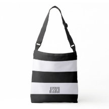 Las rayas blancos y negros modernas personalizaron