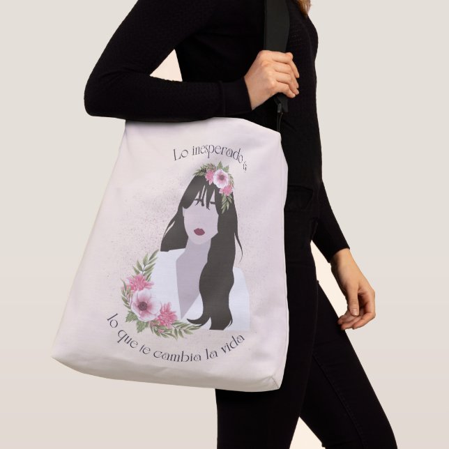 Bolso Cruzado Latina Empower Mensaje Positive Tote Bag, español (Detalle)