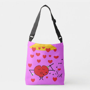Bolso Cruzado Lavanda con ducha de corazón: