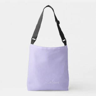 Bolso Cruzado Lavender Purple Girly Script Monograma Nombre mode