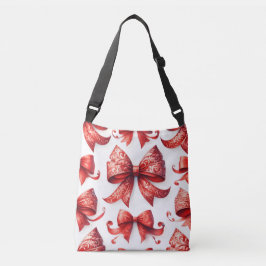 Bolso Cruzado Lazos Navideños Rojos