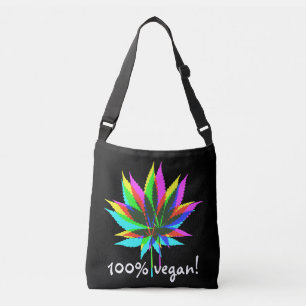 Bolso Cruzado Leafs de plantas silvestres - color neón + 100% ve