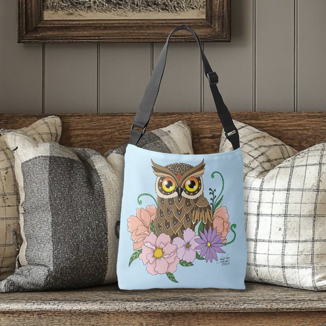 Bolso Cruzado Lechuza de flores primavera pastoral (Subido por el creador)
