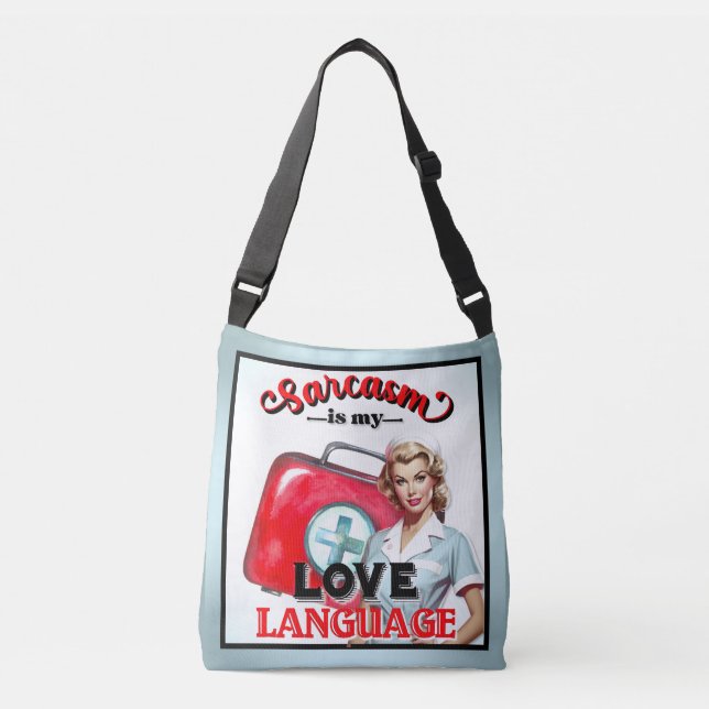 Bolso Cruzado Lenguaje de amor para enfermera pequeña Pinup_ (Anverso)