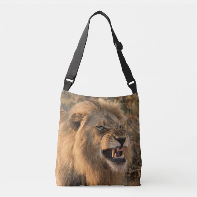Bolso Cruzado León enojado en el entorno natural (Anverso)