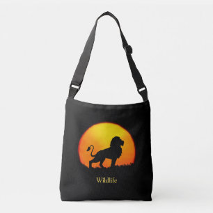 Bolso Cruzado León salvaje y amanecer en la selva