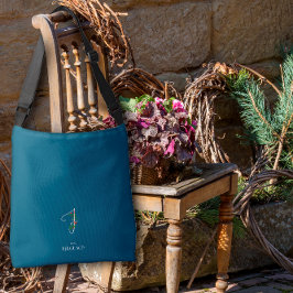 Bolso Cruzado Letra de color de agua monograma F enfermera azul