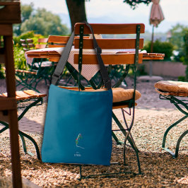 Bolso Cruzado Letra de color de agua monograma L enfermera azul