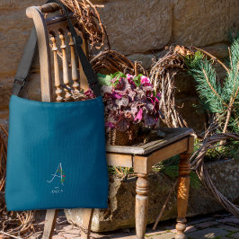 Bolso Cruzado Letra de color de agua monograma Una enfermera azu