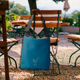 Bolso Cruzado Letra de color de agua monograma W enfermera azul