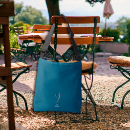 Bolso Cruzado Letra de color de agua monograma Y enfermera azul