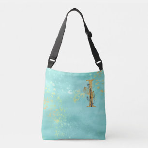 Bolso Cruzado *~ LETRA I - Monograma Purpurina dorado azul turqu