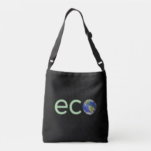 Bolso Cruzado Lima Verde Editable Eco Tierra en Negro