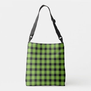 Bolso Cruzado Lime Green Buffalo Country Lumberjack Plaid