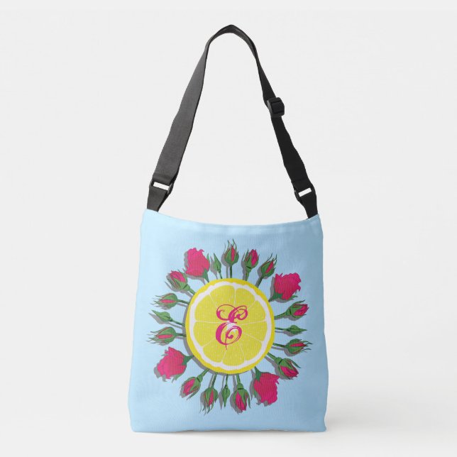 Bolso Cruzado limón y rosas personalizados (Anverso)