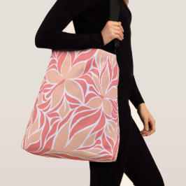 Bolso Cruzado Lindo patrón floral moderno y elegante en naranja 