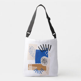 Bolso Cruzado Línea Resumen Azul y Beige