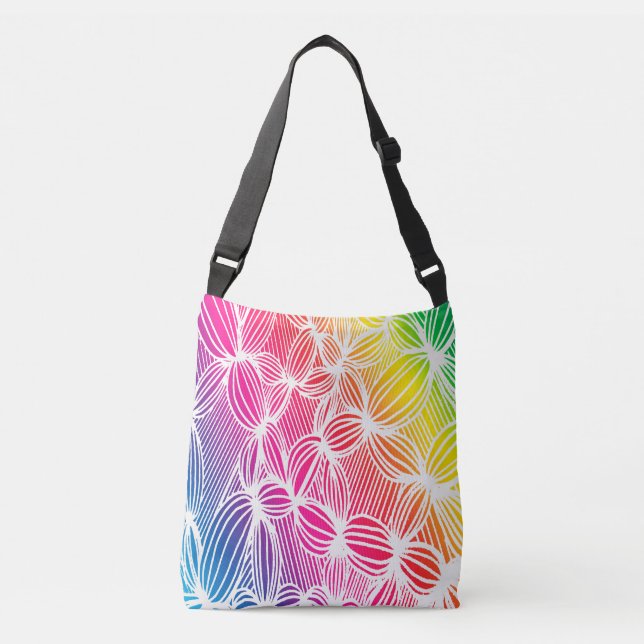 Bolso Cruzado Líneas de arco iris curvadas (Anverso)