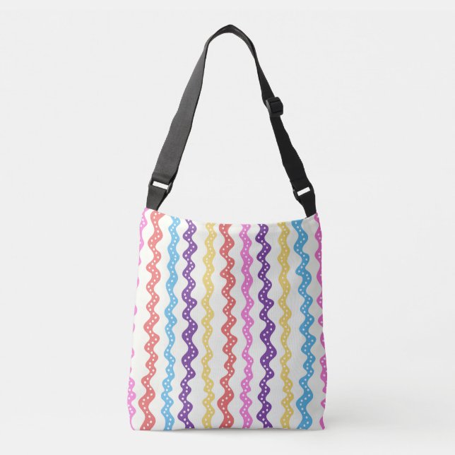 Bolso Cruzado Lineas multicolores (Anverso)