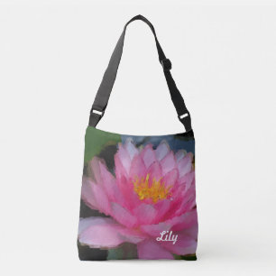 Bolso Cruzado Lirio de agua rosado personalizado de la flor de