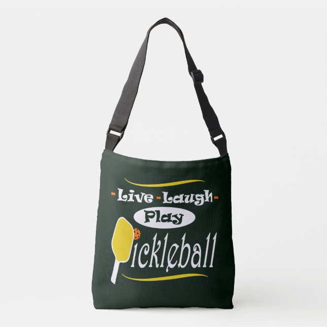 Bolso Cruzado Live Laugh Play Pickleball (Anverso)