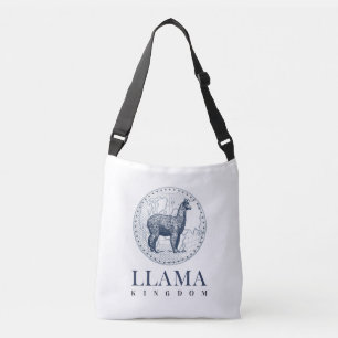 Bolso Cruzado Llama elegante con Globe y Reino de Llama Textos