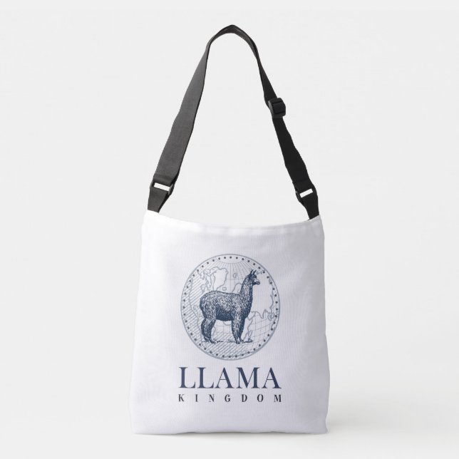 Bolso Cruzado Llama elegante con Globe y Reino de Llama Textos (Anverso)