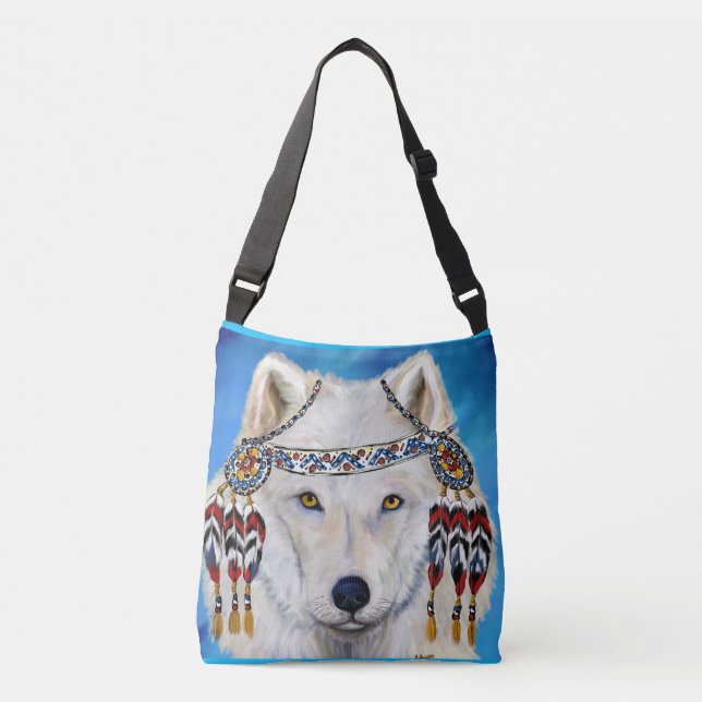 Bolso Cruzado Lobo blanco (Anverso)
