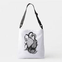 Lobo blanco con arte tribal de Raven