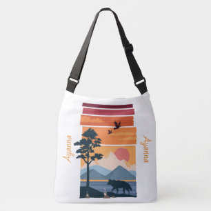 Bolso Cruzado Lobo De Adorables En Personalizado De Paisajes