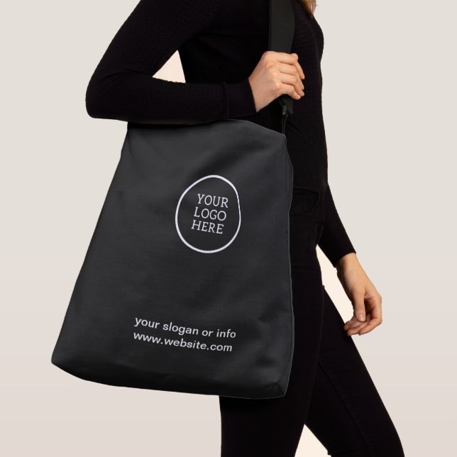 Bolso Cruzado Logotipo de negocio promoción en blanco negro (Detalle)