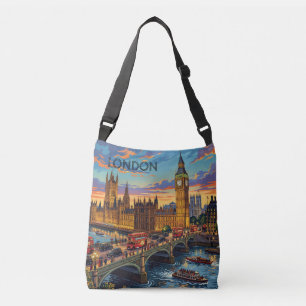 Bolso Cruzado Londres Inglaterra Arte de Viaje Vintage
