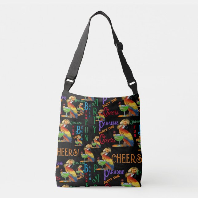 Bolso Cruzado Loros de Fiesta (Anverso)