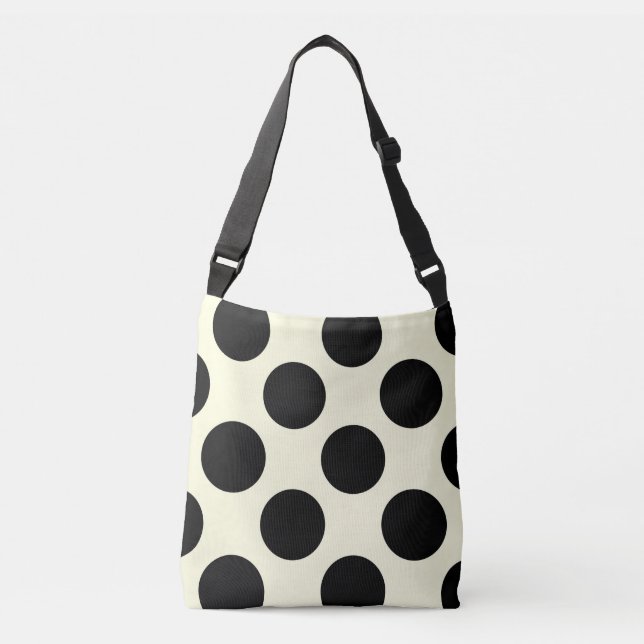 Bolso Cruzado Los lunares grandes diseñan blanco y negro (Anverso)