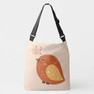 Bolso Cruzado Love Boho Bird Design Typography