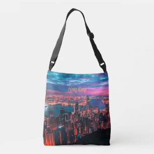 Bolso Cruzado Luces nocturnas del Skyline de los rascacielos de 