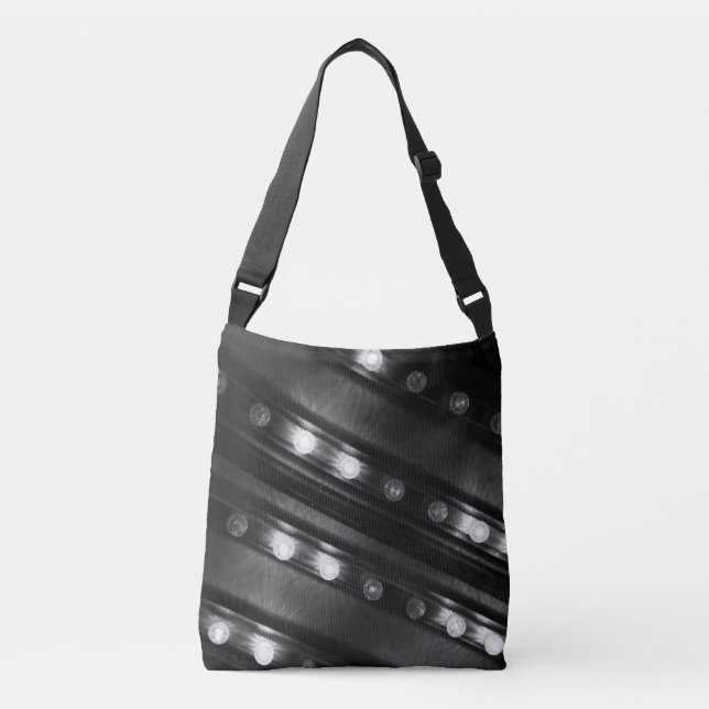 Bolso Cruzado Luces Twinkle en blanco y negro (Anverso)