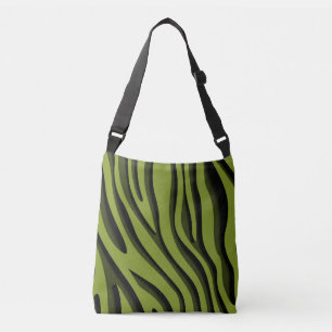 Bolso Cruzado Lujo suave oleada de cebra 3D verde