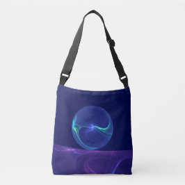 Bolso Cruzado Luminoso sueño morado azul abstracto arte fractal
