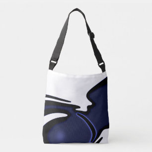 Bolso Cruzado Luna Azul: Resumen azul, blanco y negro