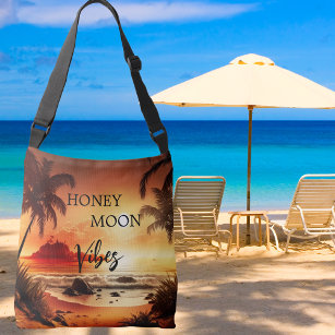 Bolso Cruzado Luna de miel vibra la luna de la playa de atardece